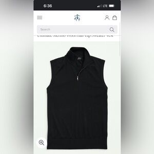 Brooks Brothers Wool Pullover Quarter Zip Vest- Navy